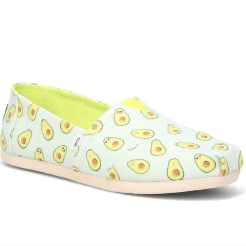 TOMS Women's, Alpargata Paper Source Slip-On Shoes - Avocado Print NEW